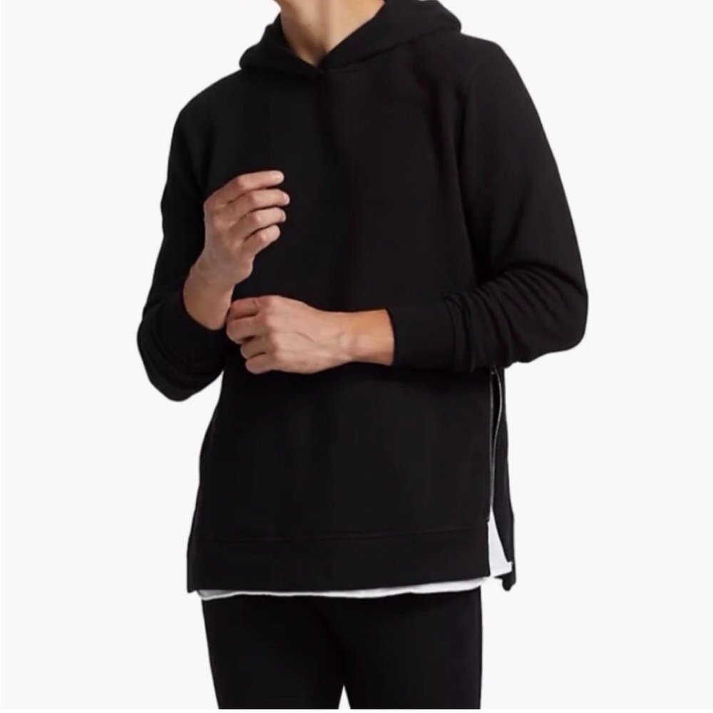 John Elliott Villain Hoodie, BLACK, Zipper Details, Size 3/Large